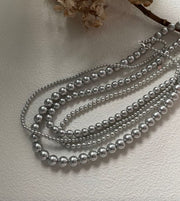 Canguro Vintage grey Silver and white akoya Pearls choker Necklace 5cm