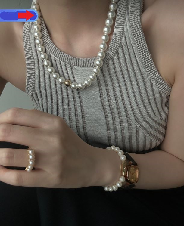 White and gold Imitations Necklace Luxury Chain Akoya Pearls Necklaces