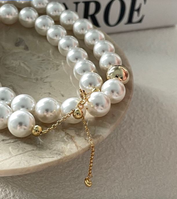 White and gold Imitations Necklace Luxury Chain Akoya Pearls Necklaces