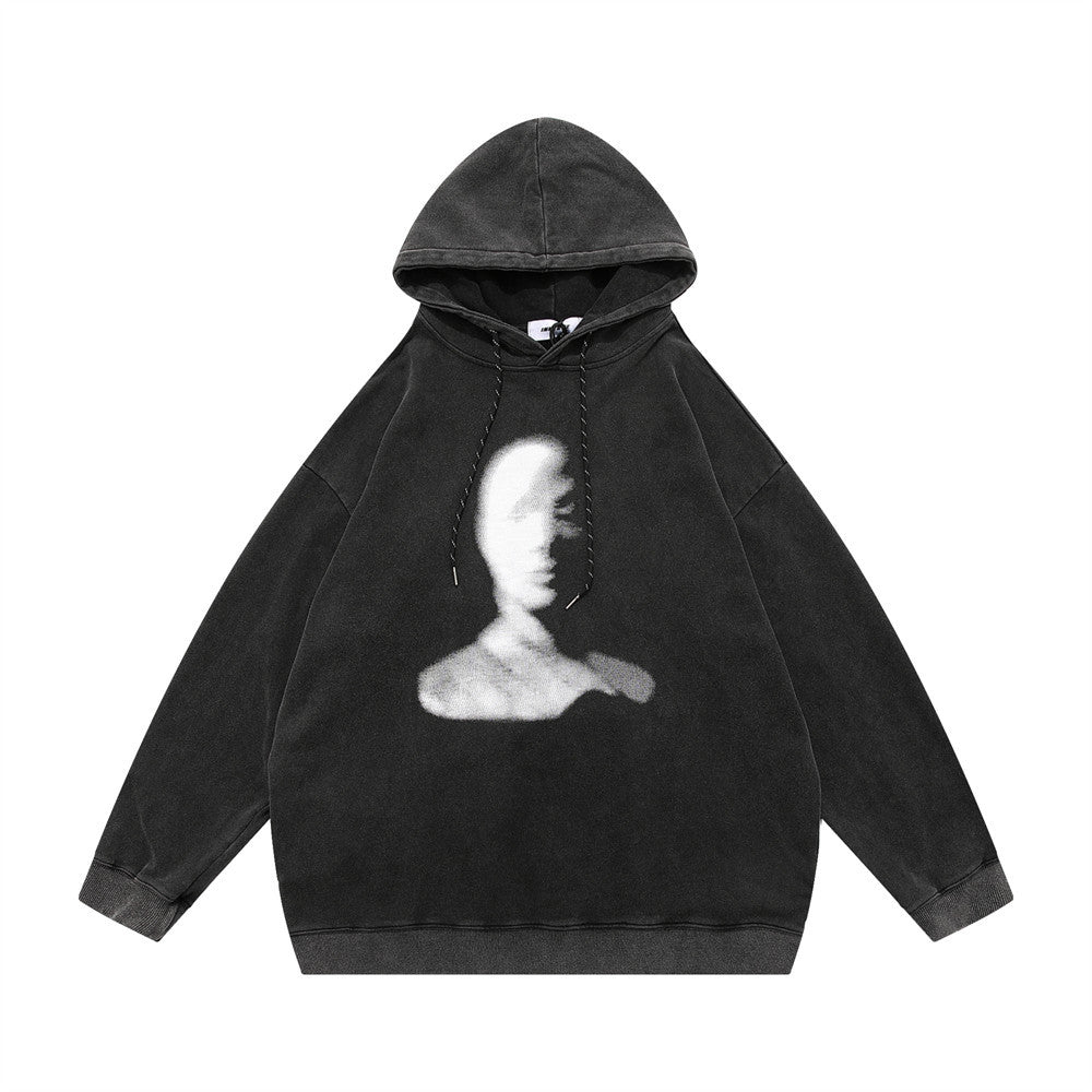 Printed hooded pullover