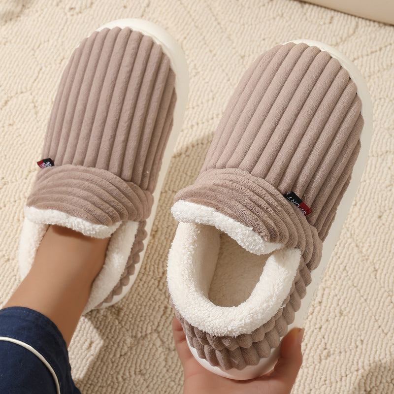 Label cotton shoes winter indoor thick soled non-slip warm cotton