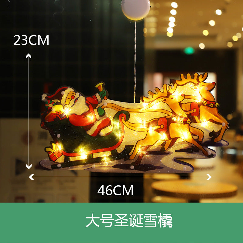 Christmas light window hanging light Christmas decorative light window shop LED suction lamp all colored lights