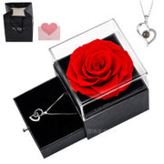 Christmas Valentine's Day Mother's Day with light jewelry box True flower rose eternal flower  box