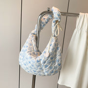 Large capacity floral bag cloud bag all cotton-padded bag