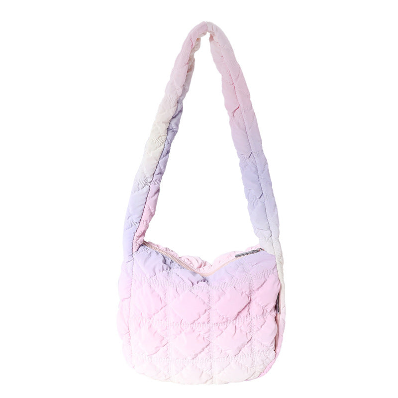 Cotton-padded jacket bag bubble fold cloud bag  puffs dumpling bag Tote bag