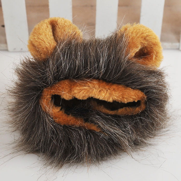 Dog cat headwear lion wig