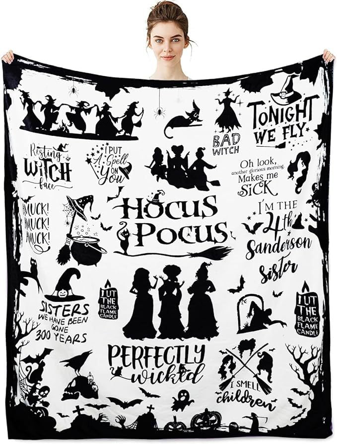 Halloween Pumpkin Blanket, Bat Blanket