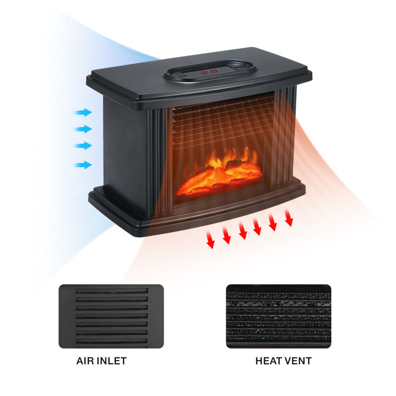 European style Fireplace heater Household living room bedroom flame heater stove small desktop hot fan