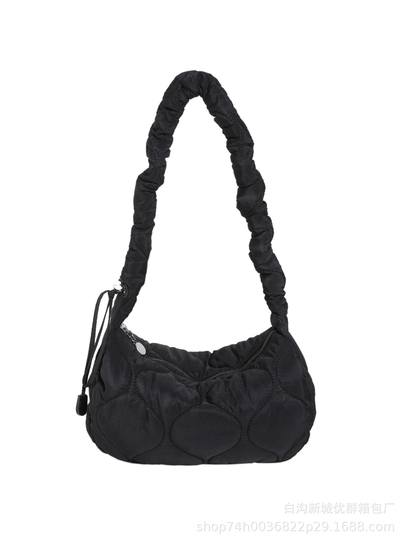 Large capacity oblique straddle bag armpit bag pleated puff bag commuter bag