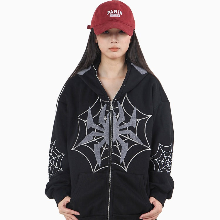 SPIWEB - Oversized Embroidered Hoodie