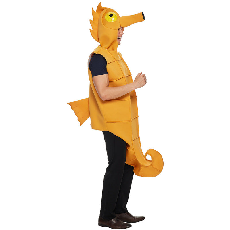 Composite sponge acting costume Halloween adult funny seahorse Siamese acting costume