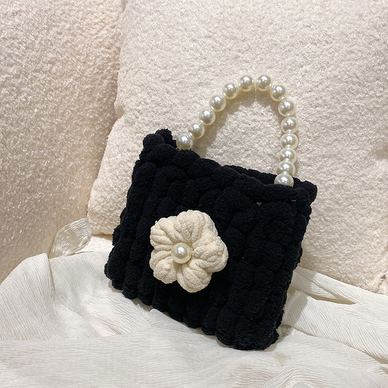 DIY hand-woven Bag Cream Puff Flower Bag DIY material bag for girlfriend