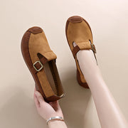 Women's shoes fall new Maillard color flat slip-on casual bean shoes retro everything Birken shoes