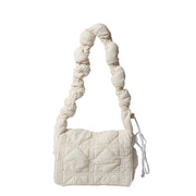 Plaid simple fold cloud bag lightweight puffs underarm bag