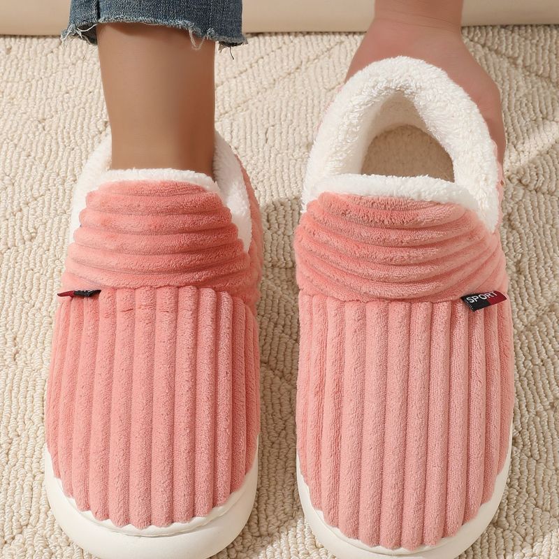 Label cotton shoes winter indoor thick soled non-slip warm cotton