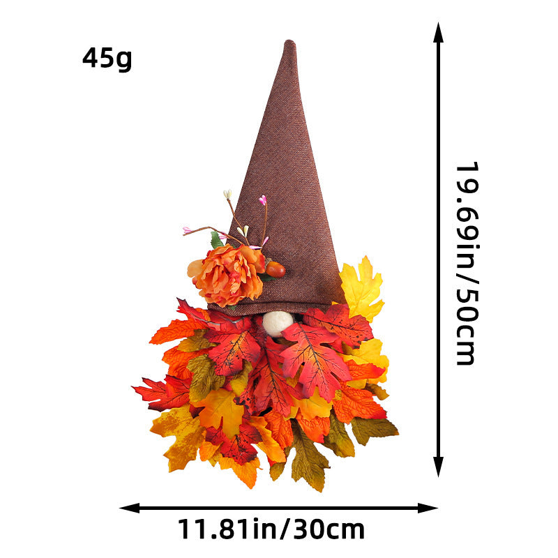 Love autumn harvest festival doll door hanging new pastoral wind tip hat flower ring