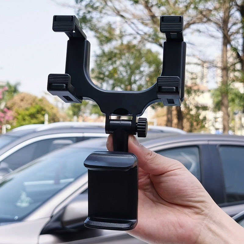 Car rear-view mirror mobile phone stand