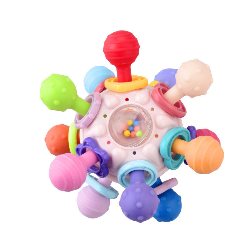 Baby Manhattan finger ball rattle atomic ball rotary ground rubber hand grip soothing soft rubber ball toy