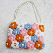 Knitted Puff Flower hand-woven bag