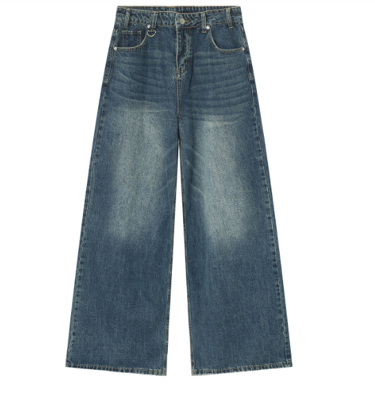 Vintage wide-leg floor-length jeans