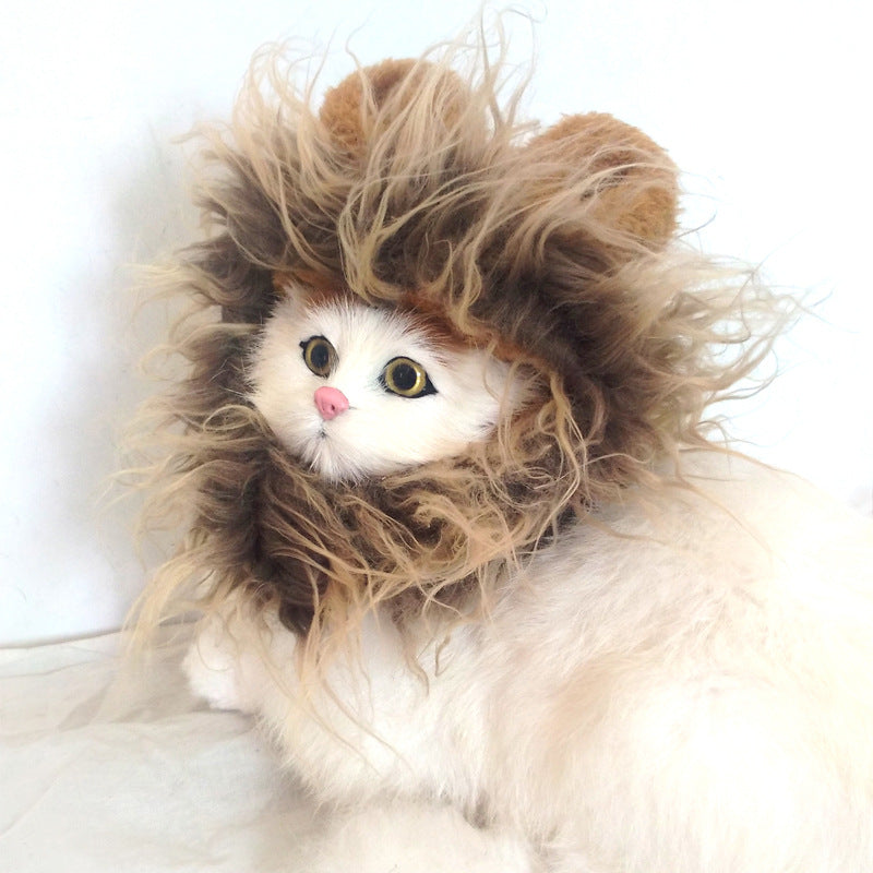 Fashion cat funny lion head headdress wig