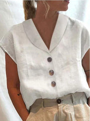 Women's fashion cotton linen top