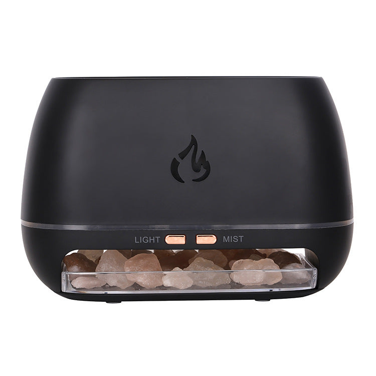 Salt stone flame atomizing humidifier 200ml all portable wood grain simulation essential oil humidifier Aroma treatment machine