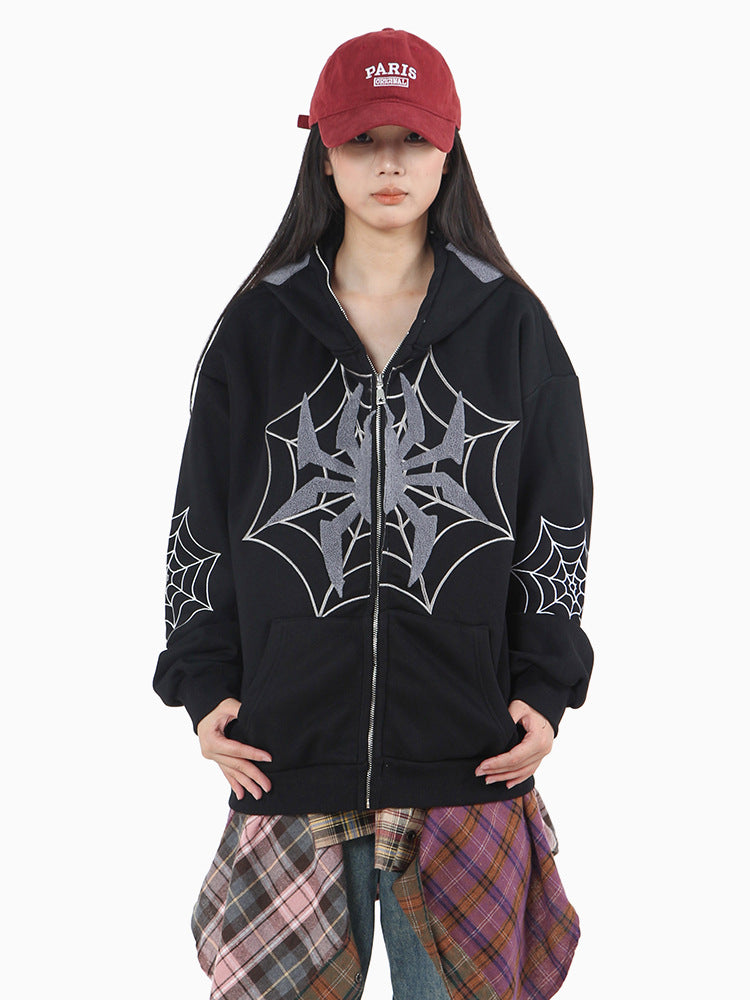 SPIWEB - Oversized Embroidered Hoodie