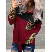 Long sleeve stitching round neck T-shirt