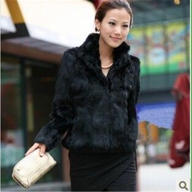 Imitation fur rabbit hair short collar coat furry warm coat