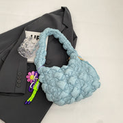 Casual shoulder bag women fashion bubble dumpling bag down padded underarm bag new fold cloud bag