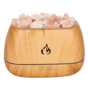 Salt stone flame atomizing humidifier 200ml all portable wood grain simulation essential oil humidifier Aroma treatment machine