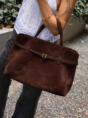 The new vintage suede Tote design shoulder bag