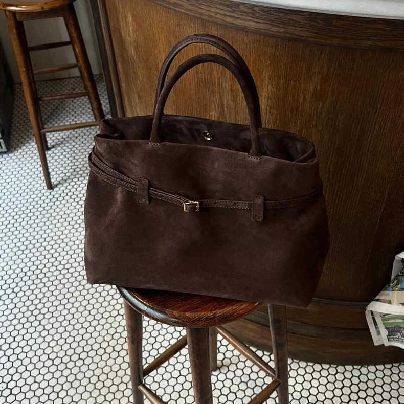 The new vintage suede Tote design shoulder bag