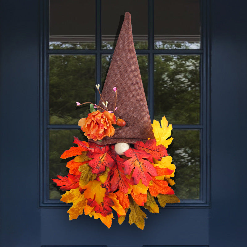 Love autumn harvest festival doll door hanging new pastoral wind tip hat flower ring