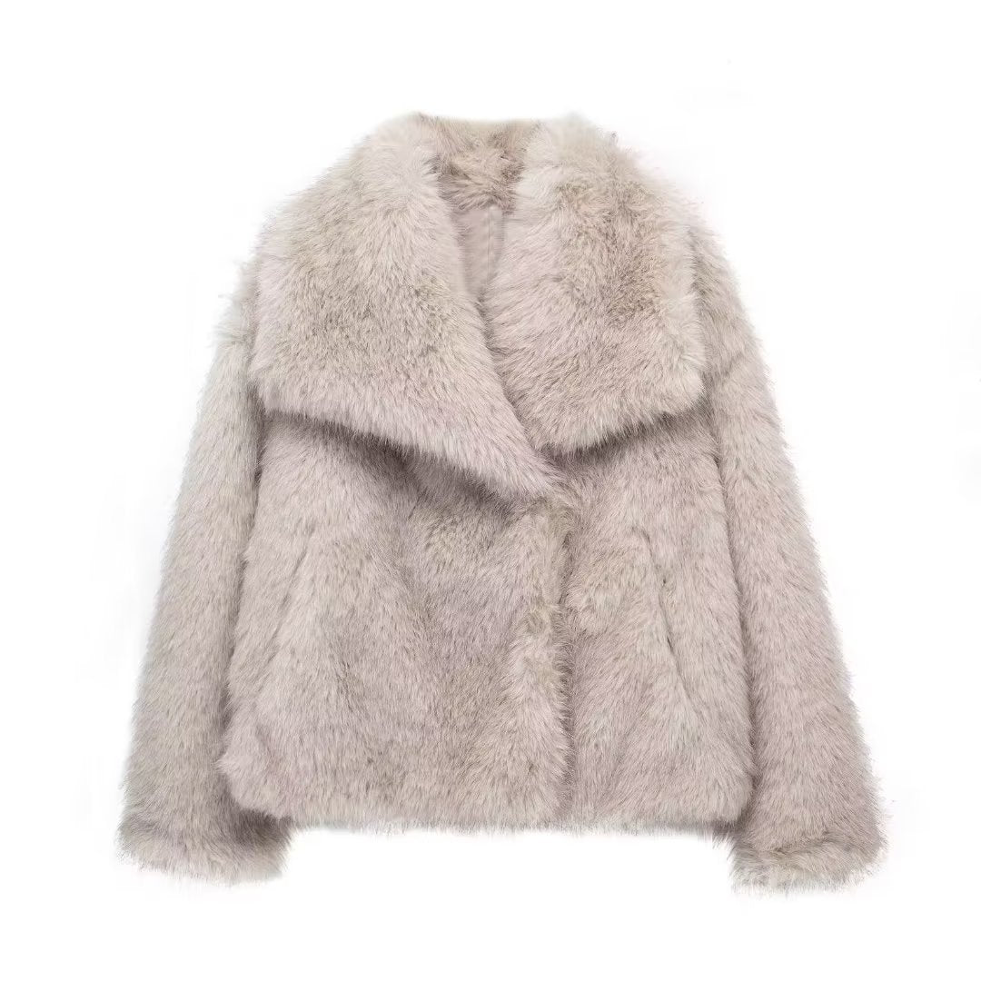 New women's artificial fur three color short coat