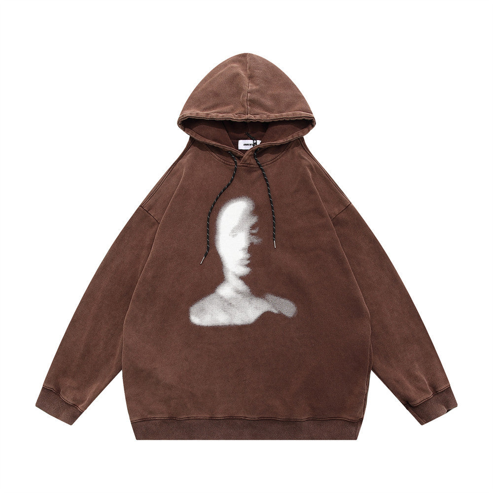 Printed hooded pullover
