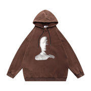 Printed hooded pullover
